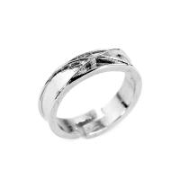 Zinklegierung Fingerring , unisex, Silberfarbe, 17mm, verkauft von PC