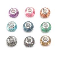 Resina Beads European, with argilla & acciaio inox, placcato color platino, unisex & stili diversi per la scelta, nessuno, Appross. 20PC/borsa, Venduto da borsa