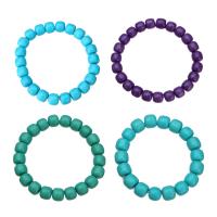 Turquoise sintéiseach Bracelet, go randamach a sheoltar go randamach & unisex & méid éagsúla do rogha, Dath Randamach, Fad Thart 8 Inse, Díolta De réir PC