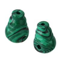 Sintetički + Malachite 3-rupu Guru perla, Pravokut, plav, 12x20x14mm, Rupa:Približno 3mm, Prodano By PC