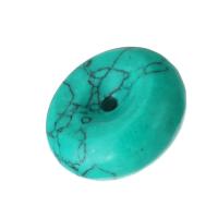 Abalorios de Turquesa, Azul sintético turquesa, Donut, azul turquesa, 24x24x10mm, agujero:aproximado 3mm, Vendido por UD