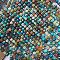 Chrysocolla Χάντρα, Κύβος, γυαλισμένο, DIY & πολύπλευρη, μικτά χρώματα, 6x7mm, Sold Per 38 cm Strand