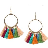 Fashion Fringe Boucles d'oreilles, alliage de zinc, avec Caddice, bijoux de mode & pour femme, plus de couleurs à choisir, 100x40mm, Vendu par paire