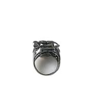 Bague en alliage de zinc, Plaqué de couleur d'argent, Vintage & unisexe & styles différents pour le choix, plus de couleurs à choisir, protéger l'environnement, sans nickel, plomb et cadmium, Taille:7, Vendu par PC