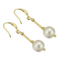 Orecchini Conchiglia Mari del Sud, acciaio inox, with Shell Pearl, placcato color oro, per la donna, 44mm, Venduto da coppia