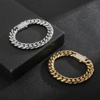 Bijoux bracelet en acier inoxydable, Placage, styles différents pour le choix & pavé de micro zircon & pour homme, plus de couleurs à choisir, 12mm, Vendu par PC