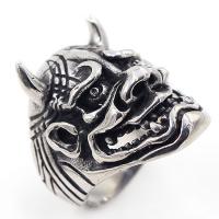 Titanium Steel Finger Ring, antik ezüst színű bevonattal, egynemű, 20x33mm, Által értékesített PC