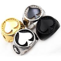 316L roestvrij staal Finger Ring, plated, uniseks, meer kleuren voor de keuze, 17x17mm, Verkocht door PC