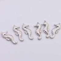 Roestvrij staal Animal Hangers, 316 Roestvrij staal, Zeepaardje, silver plated, uniseks, 10x26.60mm, Verkocht door PC