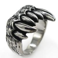 Rozsdamentes acél Finger Ring, 316L rozsdamentes acél, fegyver fekete bevonatú, egynemű, 20x20mm, Által értékesített PC