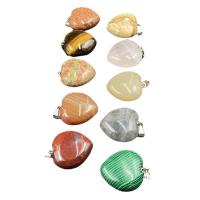 Gemstone Pendants Jewelry Natural Stone Heart & Unisex Sold By PC