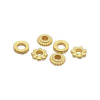 Mässing Spacer Pärlor, guldfärg pläterade, DIY, gyllene, nickel, bly och kadmium gratis, 5mm, Säljs av PC