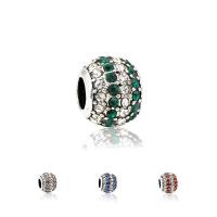 Zinc Alloy European Beads plated DIY & enamel & with rhinestone nickel lead & cadmium free Sold By Bag