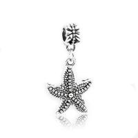 European Zinc Alloy Pendler, Starfish, antik sølv farve forgyldt, du kan DIY & for kvinde, nikkel, bly & cadmium fri, 19x35mm, 10pc'er/Bag, Solgt af Bag