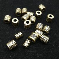 Kunststoffperlen, Kunststoff, Zylinder, DIY & mit Blumenmuster, antik goldfarben, 2-5cm, verkauft von PC