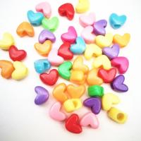 Perline in plastica, Cuore, stampaggio ad iniezione, inviato casualmente, colori misti, 10x5mm, Venduto da PC