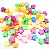 Plastpärlor, Plast, Star, formsprutning, slumpmässigt skickade, flerfärgad, 11x5mm, Säljs av PC