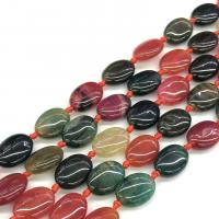 Naturlig Drage Veins Agate perler, Oval, poleret, du kan DIY, blandede farver, 13x18mm, Solgt Per 38 cm Strand