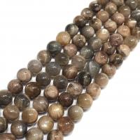 Sunstone Bead, Runde, poleret, du kan DIY, blandede farver, Solgt Per 38 cm Strand