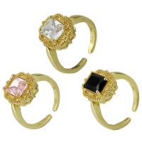 Cubic Zircon Brass Finger Ring Adjustable & fashion jewelry & for woman & with cubic zirconia Sold By Lot