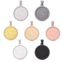 Pendentif en alliage de zinc Cabochon Cadre, Rond, Placage, unisexe & normes différentes pour le choix & avec strass, plus de couleurs à choisir, protéger l'environnement, sans nickel, plomb et cadmium, Environ 50PC/sac, Vendu par sac