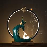 Backflow Incense Burner Porcelain handmade for home and office & durable & with LED light Sold By PC