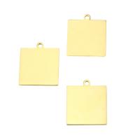 Roestvrij staal labels, Plein, gold plated, 20x23x1mm, Gat:Ca 2mm, Verkocht door PC