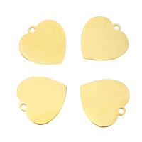 Roestvrijstaal Hart Hangers, Roestvrij staal, gold plated, 20x21x1mm, Gat:Ca 2mm, Verkocht door PC