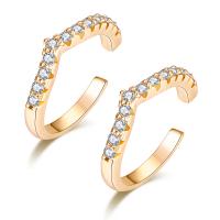 Cubic Zirconia Micro Pave Brass Earring micro pave cubic zirconia & for woman Sold By PC