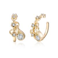 Cubic Zirconia Micro Pave Brass Earring micro pave cubic zirconia & for woman Sold By PC