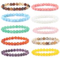 Gemstone Bracelets Natural Stone Unisex 8mm Length 19 cm Sold By PC