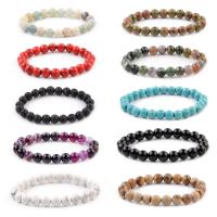 Gemstone Armbånd, Natursten, Unisex & anti-træthed, flere farver til valg, 8mm, Længde 19 cm, Solgt af PC