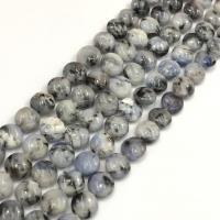 Blue Speckle Stone Kraal, Rond plat, gepolijst, DIY, meer kleuren voor de keuze, Verkocht door PC