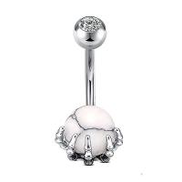 Belly Ring Ottone, with Pietra naturale & acciaio inox, Micro spianare cubic zirconia & per la donna, nessuno, 20x10mm, Venduto da PC