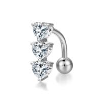 Belly Ring Ottone, with acciaio inox, Micro spianare cubic zirconia & per la donna, nessuno, 17x6mm, Venduto da PC