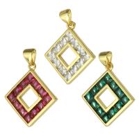 Cúbicos Circonia Colgante Latón Micro pavimenta, metal, Joyería & micro arcilla de zirconia cúbica & para mujer, más colores para la opción, 20x22x2mm, agujero:aproximado 3mm, 10PCs/Grupo, Vendido por Grupo