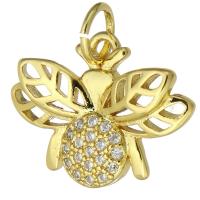 Cubic Zirconia Micro Pave Brass Pendant fashion jewelry & micro pave cubic zirconia & for woman golden Approx 3mm Sold By Lot