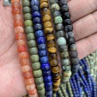 Mišrios Gemstone beads, Natūralus akmuo, Būgno, poliruotas, Pasidaryk pats, daugiau spalvų pasirinkimas, 6x8mm, Parduota už Apytiksliai 15 Inch Strand