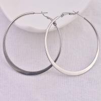 Mens Stainless Steel Hoop Korvakorut, Ruostumaton teräs, Donitsi, kiiltävä, Unisex & erikokoisia valinnalle, alkuperäinen väri, Myymät Pair