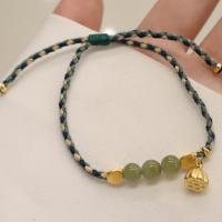 Hetian Jade Pulsera, con cordón de algodón, de Lotus de Seedpod, Joyería & para mujer, más colores para la opción, 6mm, longitud aproximado 6-9 Inch, Vendido por UD