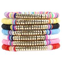 argile de polymère bracelet, avec plastique revêtu de cuivre, unisexe & pour femme, plus de couleurs à choisir, Longueur Environ 7.28 pouce, 10PC/lot, Vendu par lot