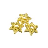 Zink legering Perle Cap, Zinc Alloy, Hexagram, ægte forgyldt, 8x9x3mm, Solgt af PC