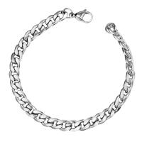 Stainless Steel korut rannerengas, Ruostumaton teräs, päällystetty, Curb Chain & ihmiselle, enemmän värejä valinta, 7mm, Pituus N. 8.66 tuuma, Myymät PC