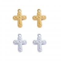 Pendants Cruach Cross dhosmálta, 304 Cruach dhosmálta, plátáilte, DIY, dathanna níos mó le haghaidh rogha, 19x13mm, 3ríomhairí pearsanta/Mála, Díolta De réir Mála