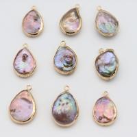 Freshwater Pearl Pendants with Brass gold color plated fashion jewelry & DIY 10x20- Sold By PC