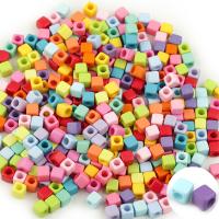 Solid Color Akryl perler, Square, flere farver til valg, 7x7mm, Ca. 100pc'er/Bag, Solgt af Bag