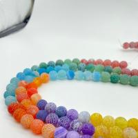 Natuurlijke Effloresce Agaat kralen, gepolijst, DIY & verschillende grootte voor keus, gemengde kleuren, 4-10mm, Per verkocht 14.96 inch Strand