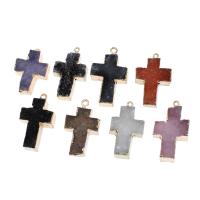 Gemstone Pendants Jewelry Brass with Gemstone Cross Sold By PC