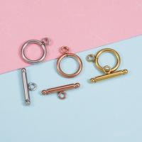 RVS Toggle sluiting, 304 roestvrij staal, plated, mode sieraden & gepolijst & DIY, meer kleuren voor de keuze, 21x3mm,13mm, Verkocht door Stel