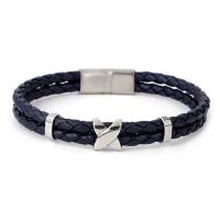 PU cavo bracciali, with acciaio inox, gioielli di moda & modello intrecciato, nessuno, Lunghezza 18.5 cm, Venduto da PC